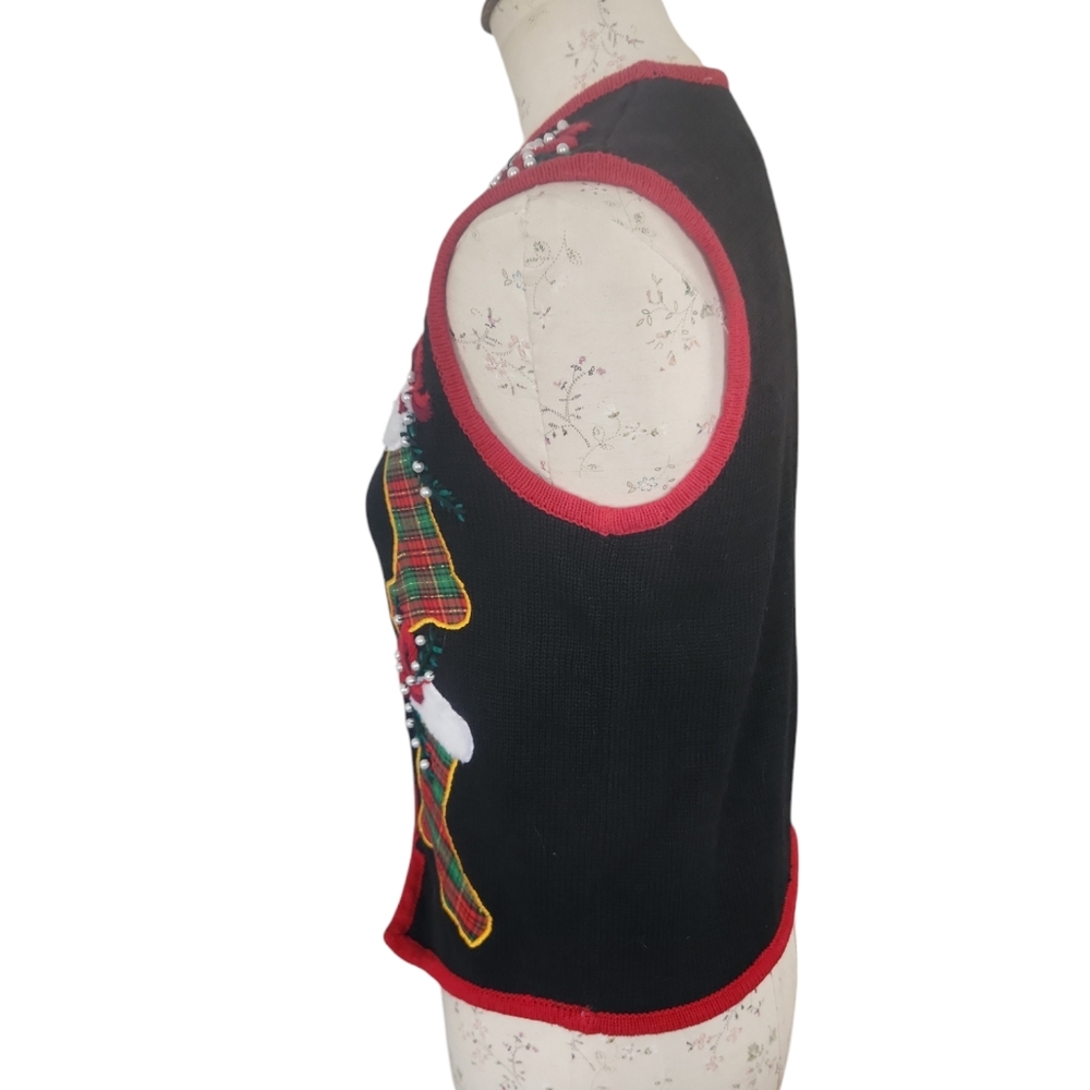Vintage Laura Daniels Petites Christmas Knit Stockings Ugly Sweater - Picture 2 of 9